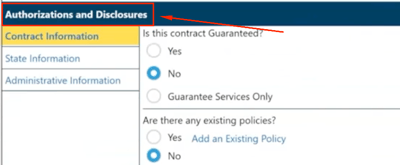 authorizations and disclosures section
