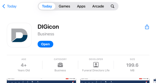 open button on ipad app store