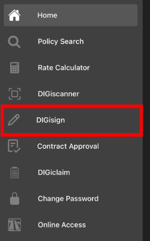 digisign in menu