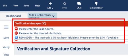verification messages in digicon