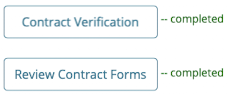 buttons with completed status