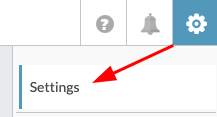 arrow pointing to settings menu item