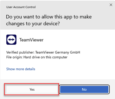 teamviewer windows prompt