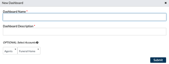 create new dashboard