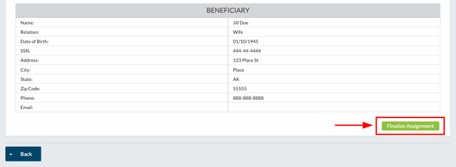finalize assignment