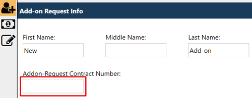 addon request contract number