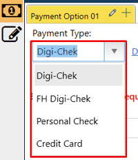 payment type dropdown