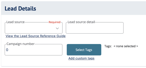 lead details section