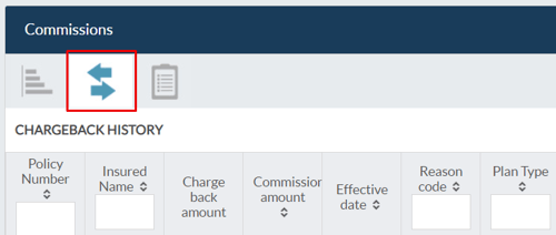 chargeback tab