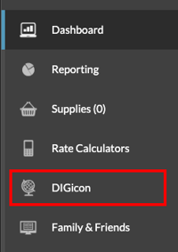 digicon menu item highlighted